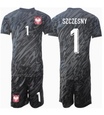 Polen Wojciech Szczesny #1 Målvakt Bortatröja Barn EM 2024 Kortärmad (+ Korta byxor)